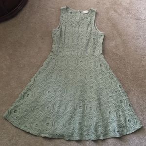Altar'd State Dusty Sage High Neck Lace Dress